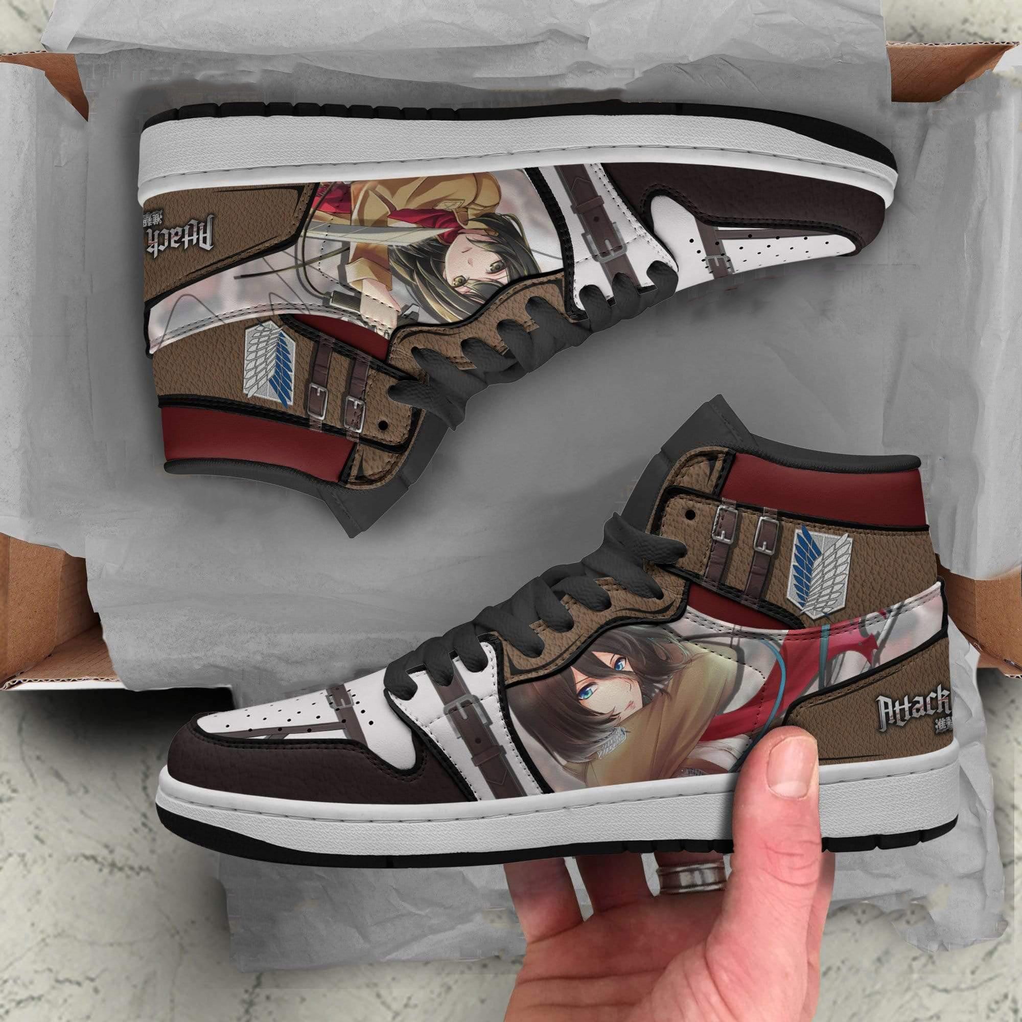 Attack On Titan Shoes Mikasa Ackerman Custom Anime Jd Sneakers