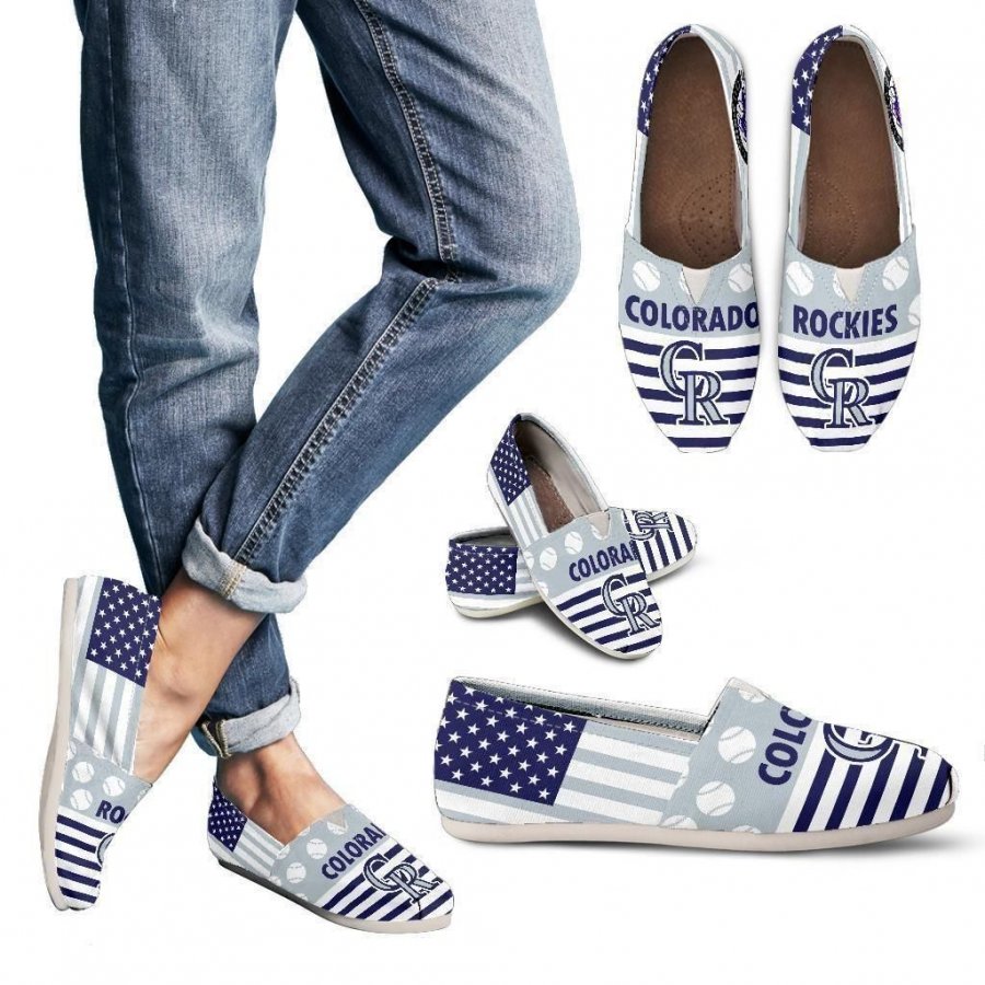 American Flag Colorado Rockies Casual Shoes #804