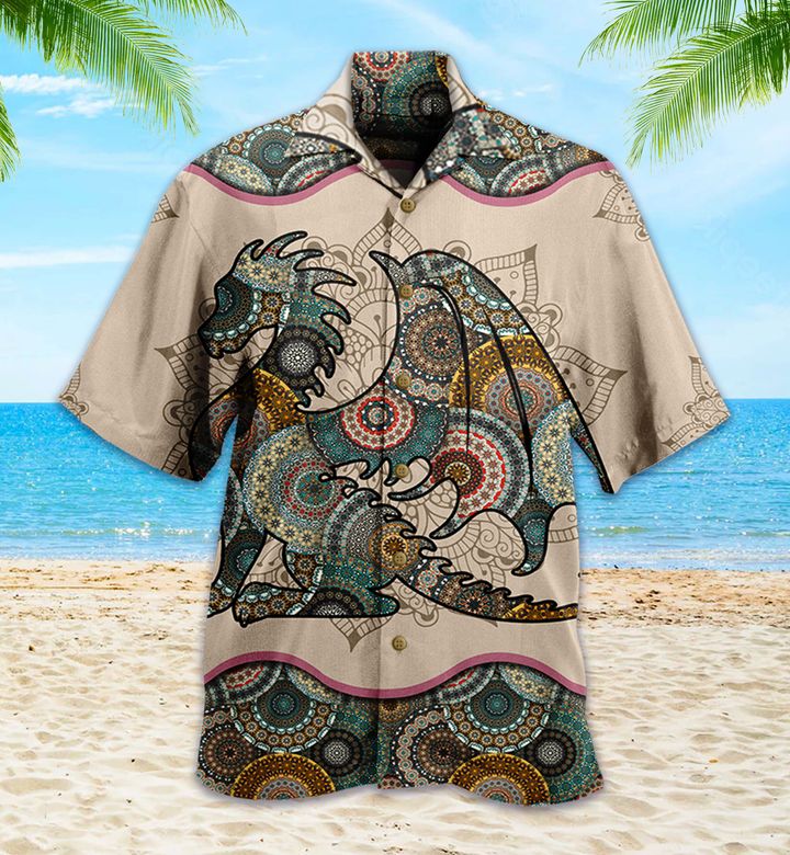 Mandala Dragon Brown Hawaii Shirt Ha62556