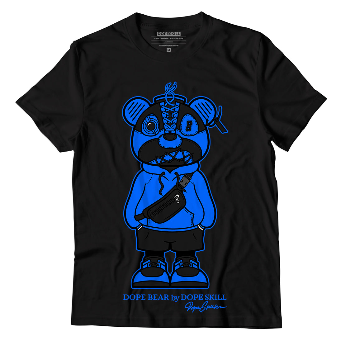 Yz 350 Boost V2 Dazzling Blue Dopeskill T-Shirt Sneaker Bear Graphic