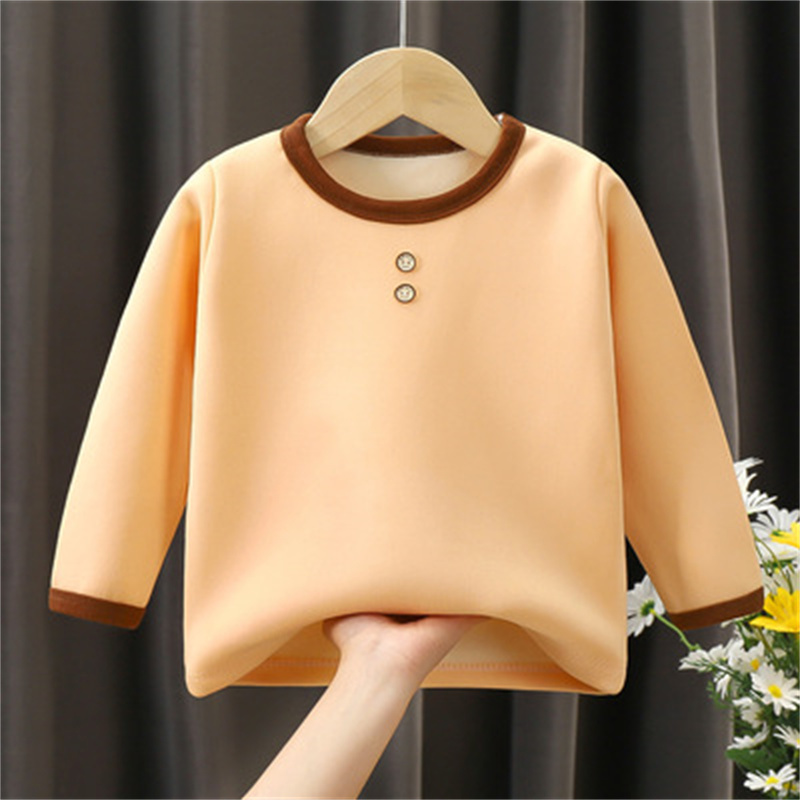 Baby Clothes Boys Girls Tops Plus Velvet Thickening Bottoming Shirt Children’s Outer Wear Thermal Underwear Kids Clothing 2020 alx