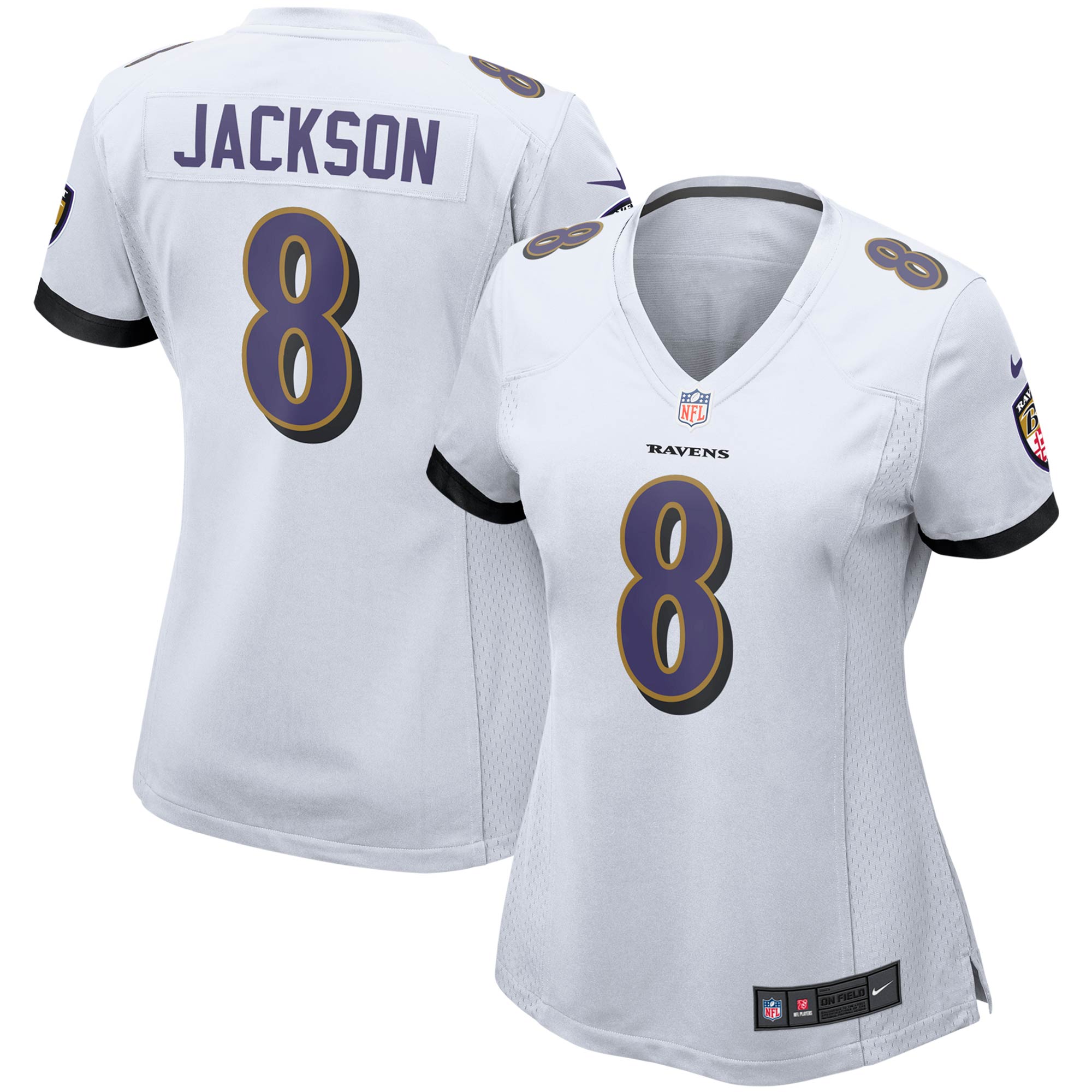 Lamar Jackson Baltimore Ravens Women's Game Jersey – White