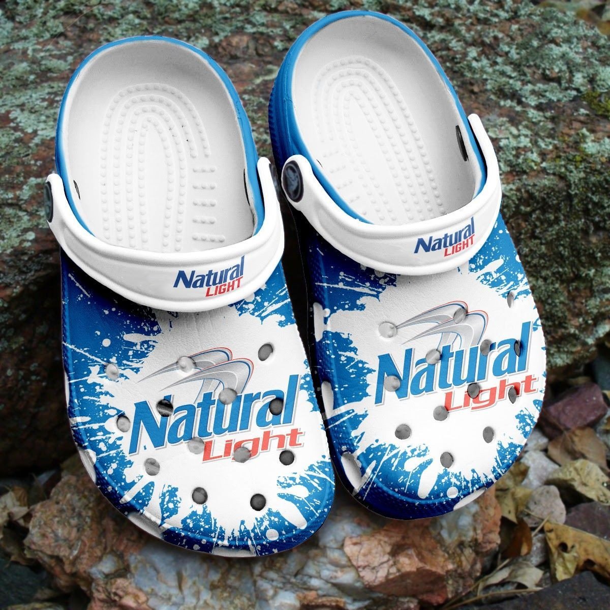 Natural Light Beer Gift For Fan Classic Water Rubber Crocs Crocband Clogs, Comfy Footwear