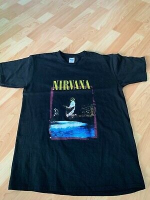 Vintage Nirvana Faded Black Yellow T Shirt 6292