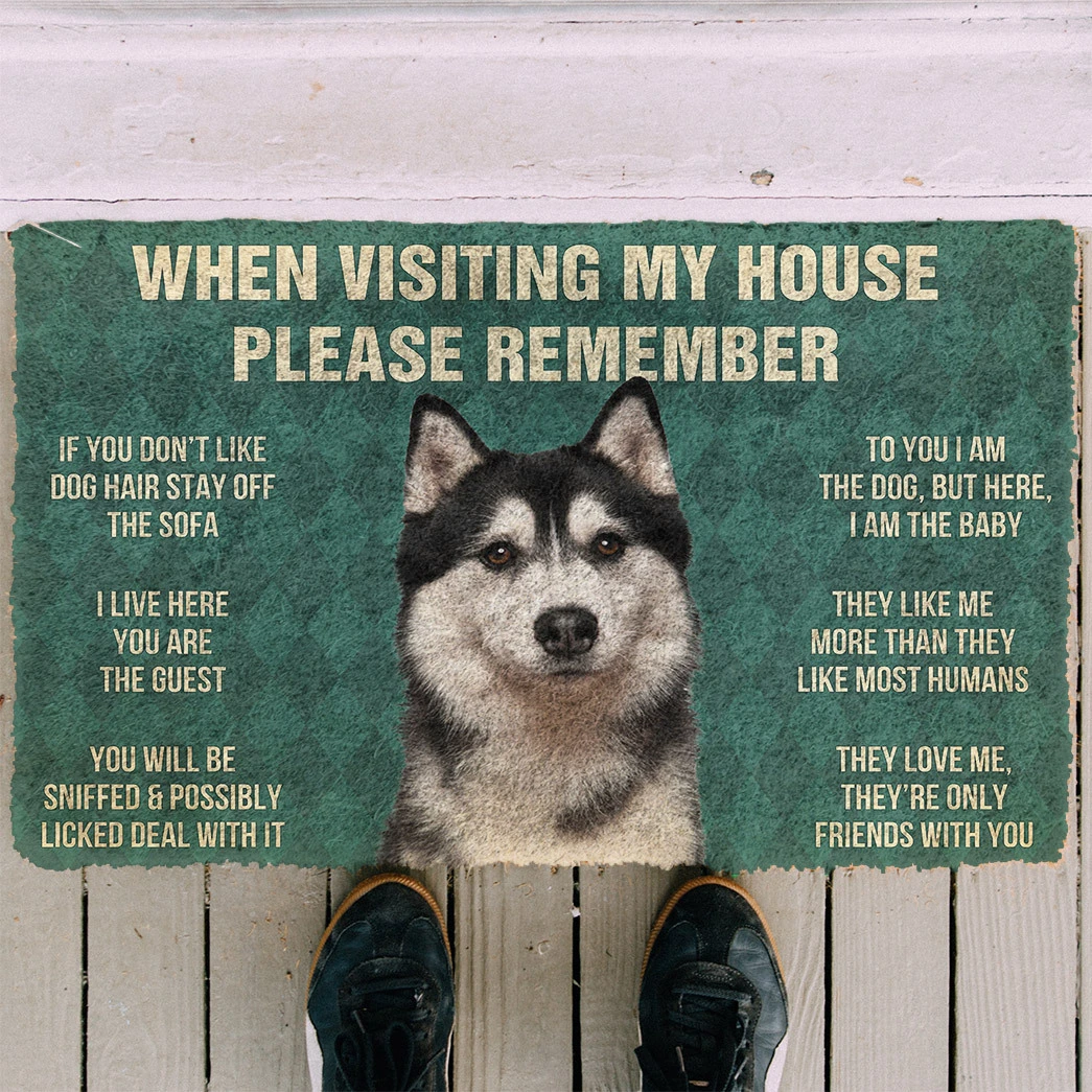 3D Please Remember Husky Dog’s House Rules Doormat