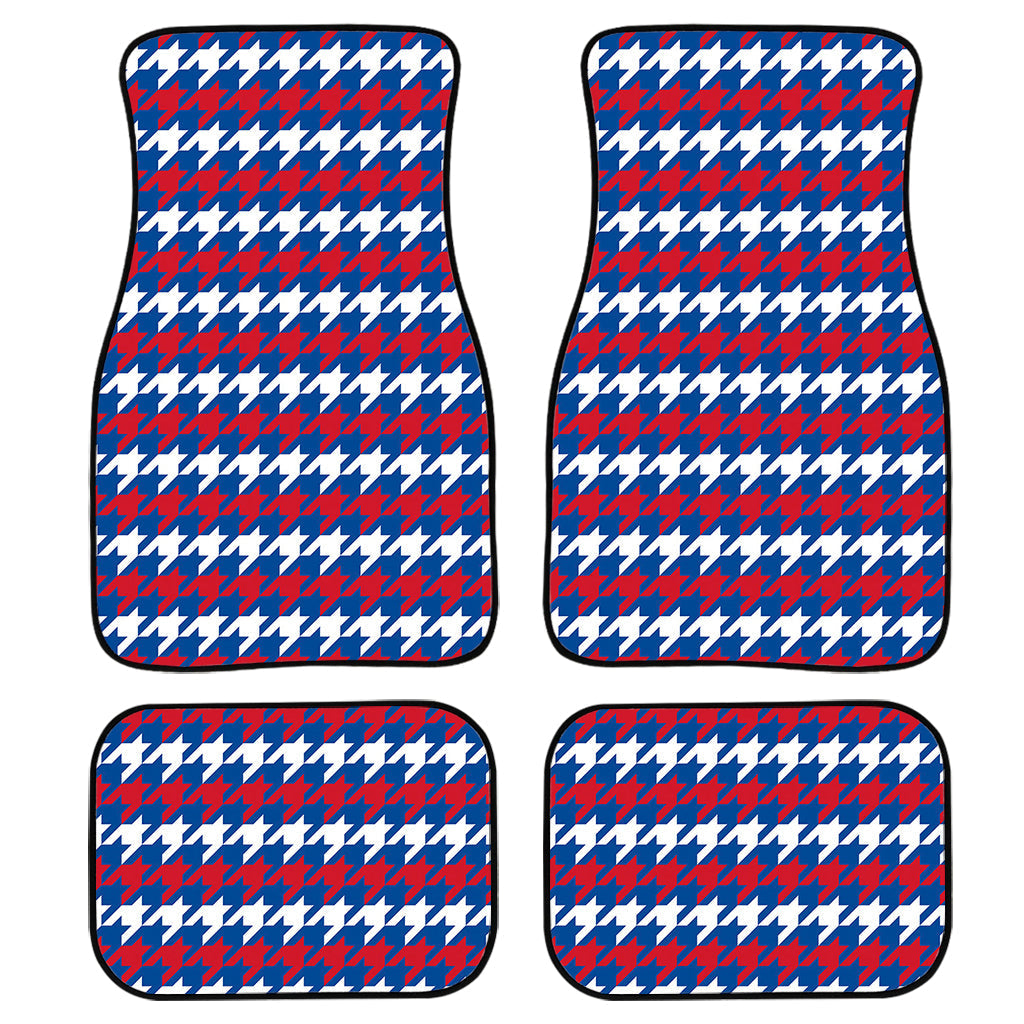 American Houndstooth Pattern Print Front And Back Car Floor Mats, Front Car Mat