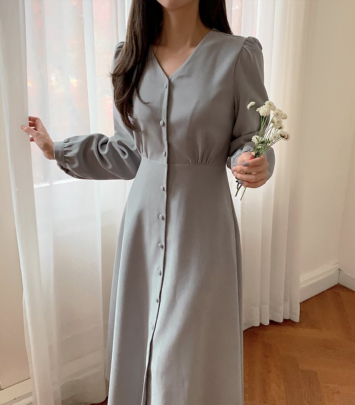 2021 Spring Fenimine Vestidos Women Fashion Korea Chic Japan Style V Neck Single Breasted Button Elegant Long Shirt Dress alx