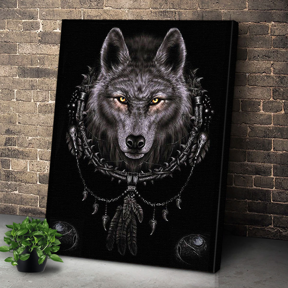 Wolf Dream Catcher – Matte Canvas