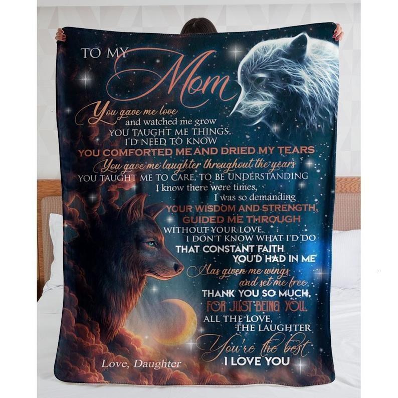 To My Mom For Mom Thank You For Everything Mother’S Day Gifts For Mom Home Decor Fleece Quilt Blanket Personalized Home Decor