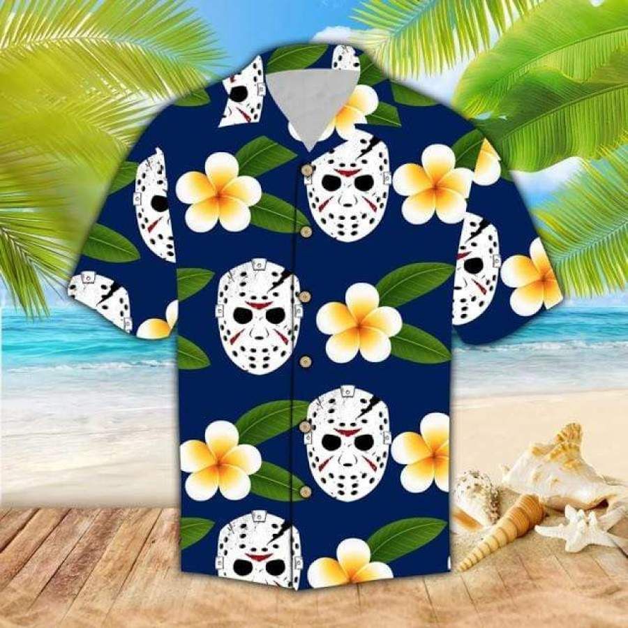 Jackson Voorhees Horror Halloween Hawaii Aloha Shirts Ha67735