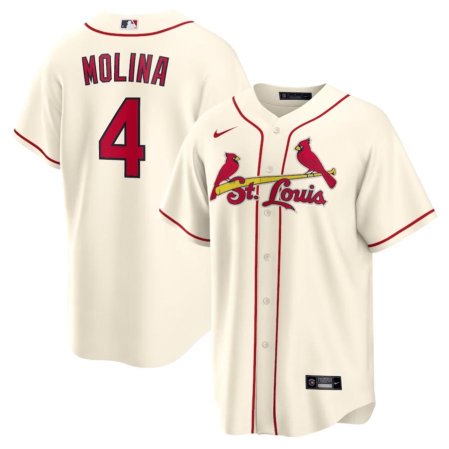 Yadier Molina 4 St. Louis Cardinals Alternate Men Jersey – Cream