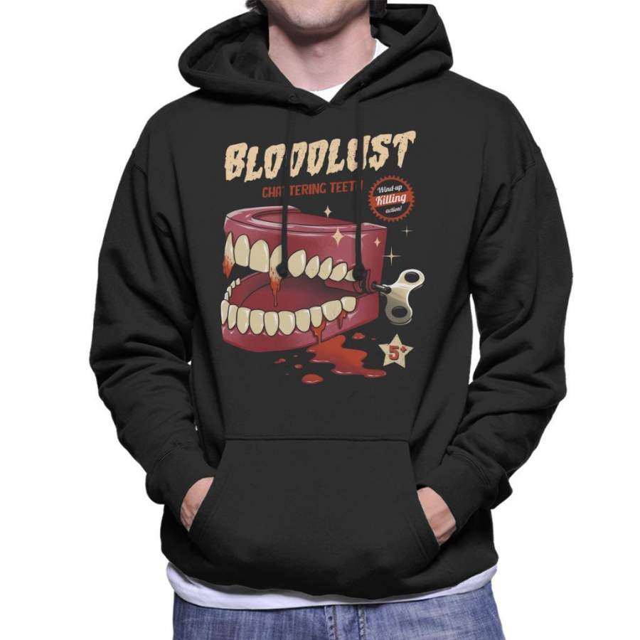 Wind Up Killer Teeth Halloween Men’s Hooded Sweatshirt