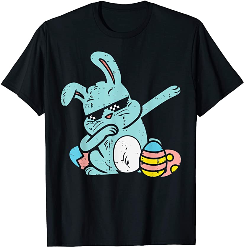 Dabbing Bunny Rabbit Egg Hunt Easter Dab Dance Boys Kids T-Shirt