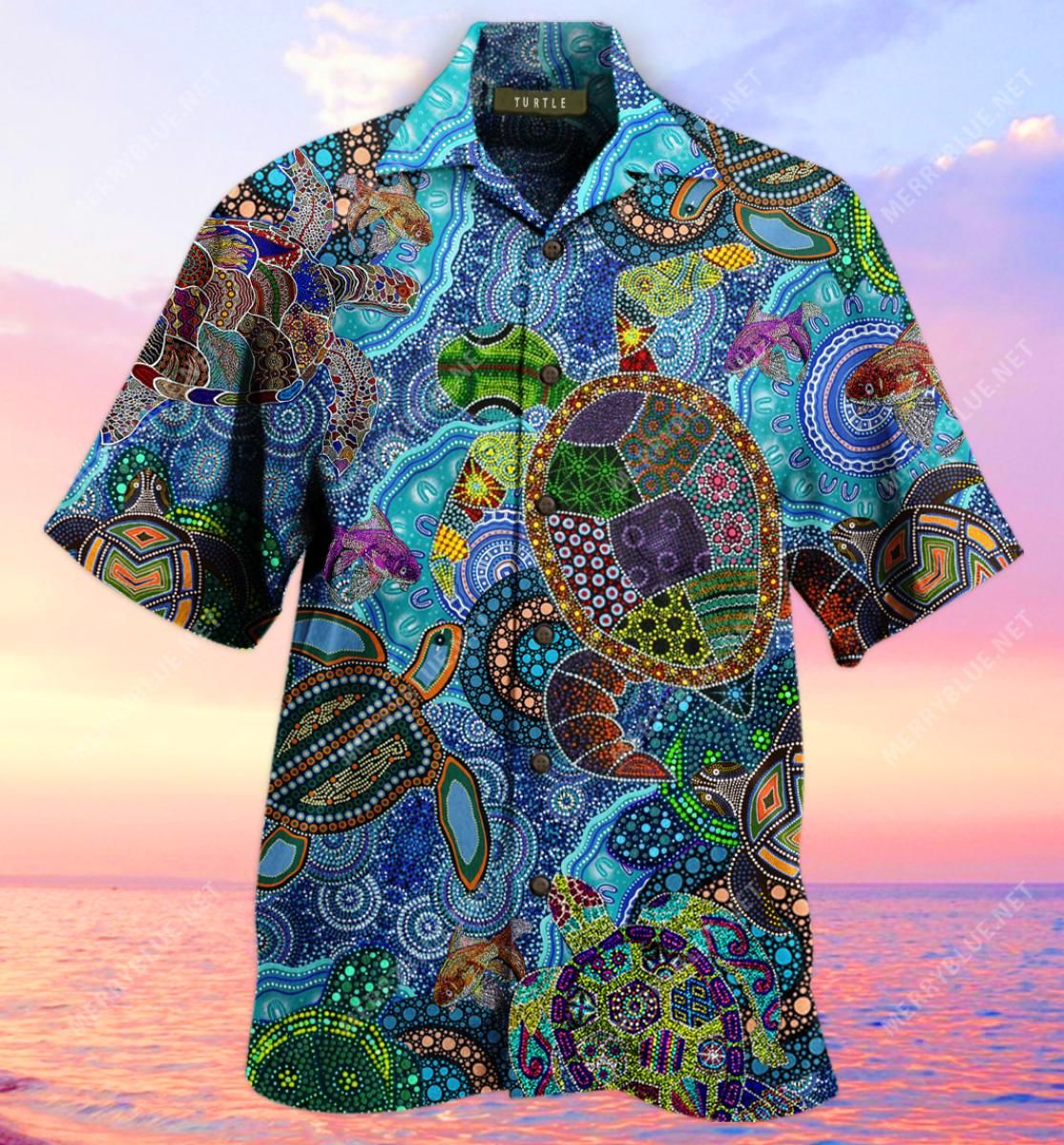 Amazing Turtle Hippie Aloha Hawaiian Shirt Colorful Short Sleeve Summer Beach Casual Shirt For Men And Women