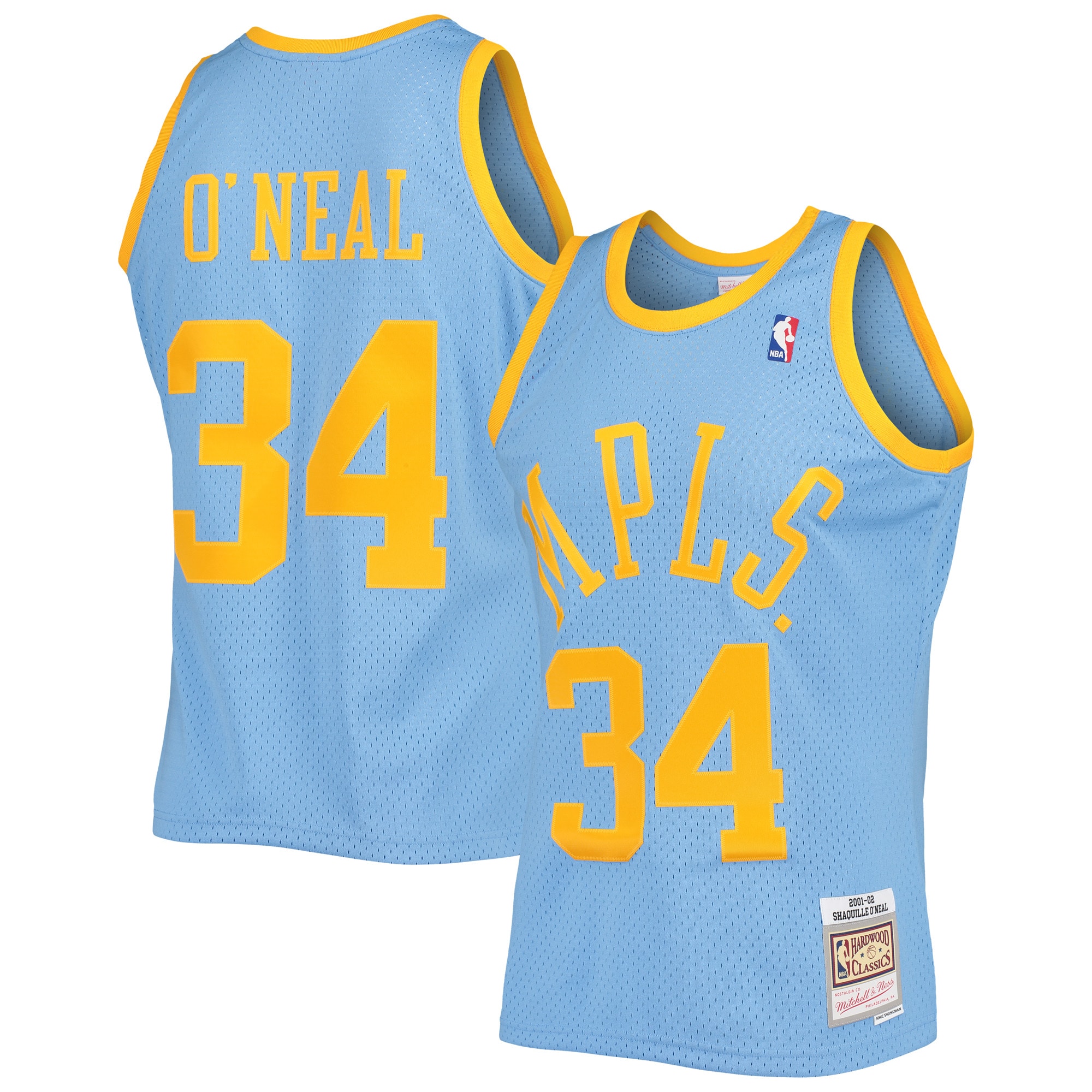 Shaquille O'Neal Los Angeles Lakers Mitchell & Ness 2001/02 Hardwood Classics Swingman Jersey – Powder Blue