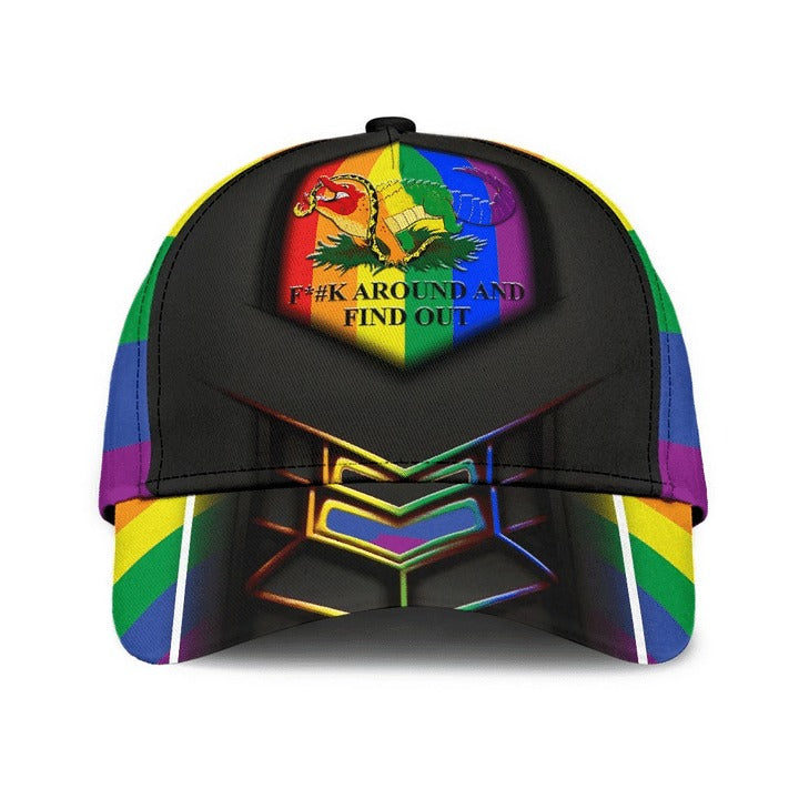 Pride Lgbt Cap For Gay Man, Around And Find Out Printing Baseball Cap Hat, Rainbow Cap