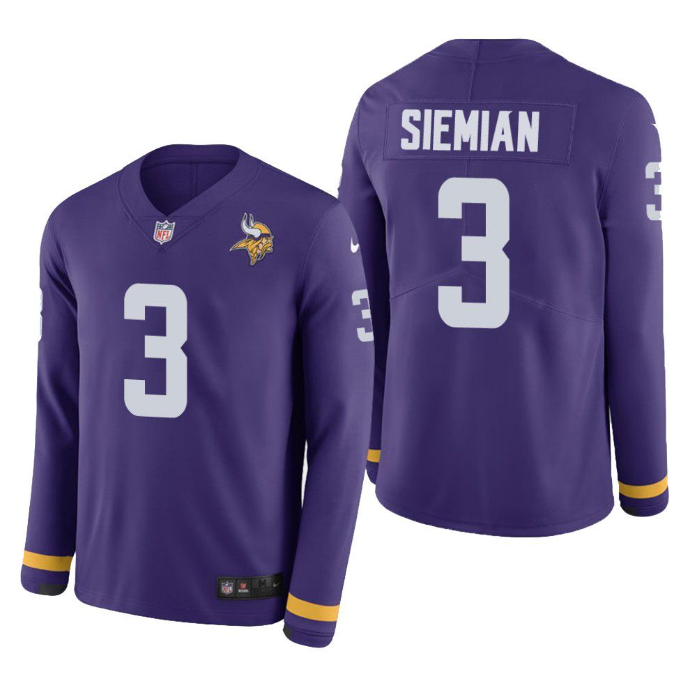 Minnesota Vikings Trevor Siemian Therma Long Sleeve Mens Jersey Purple