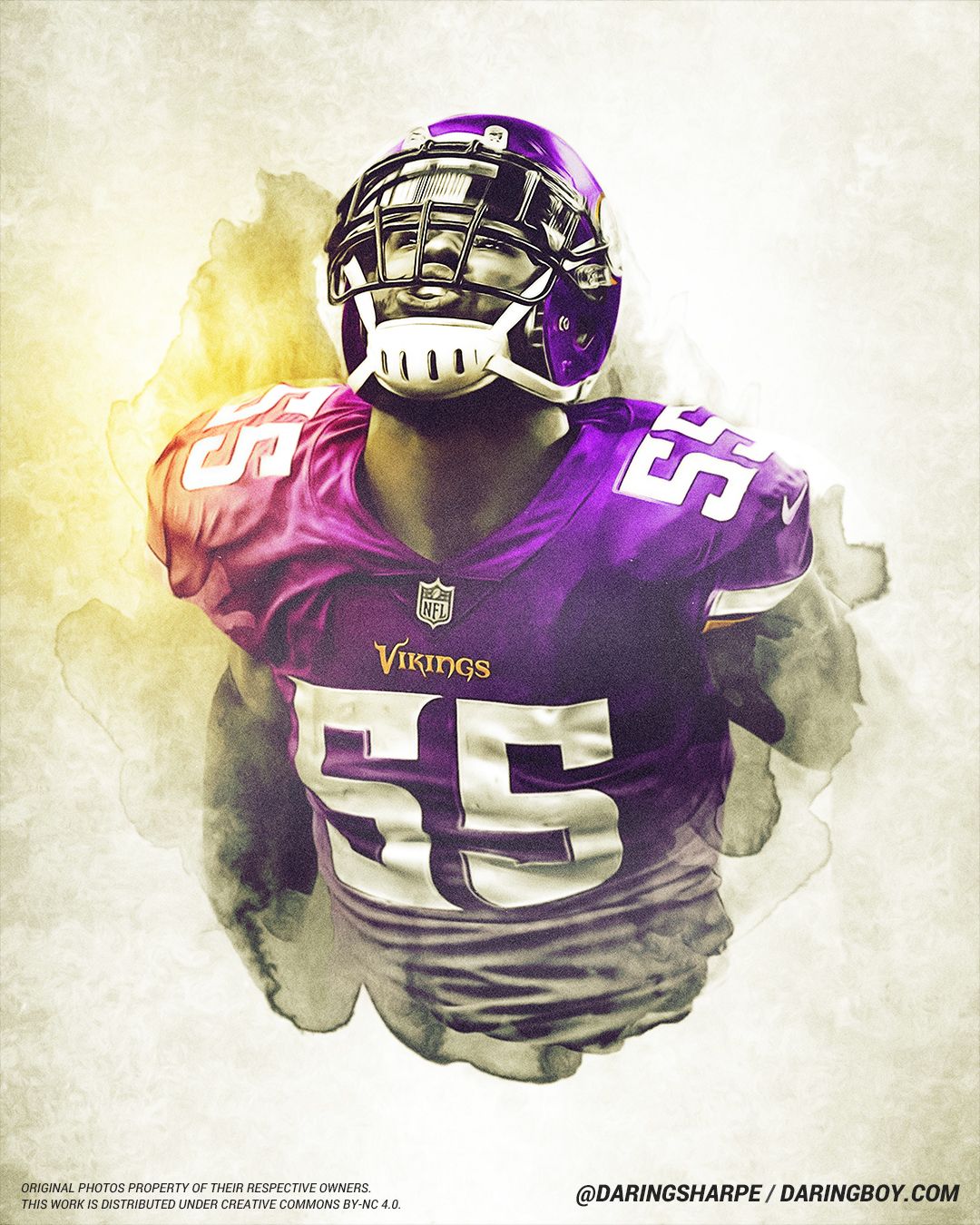 Minnesota Vikings Anthony Barr #55 Poster For Fans poster canvas