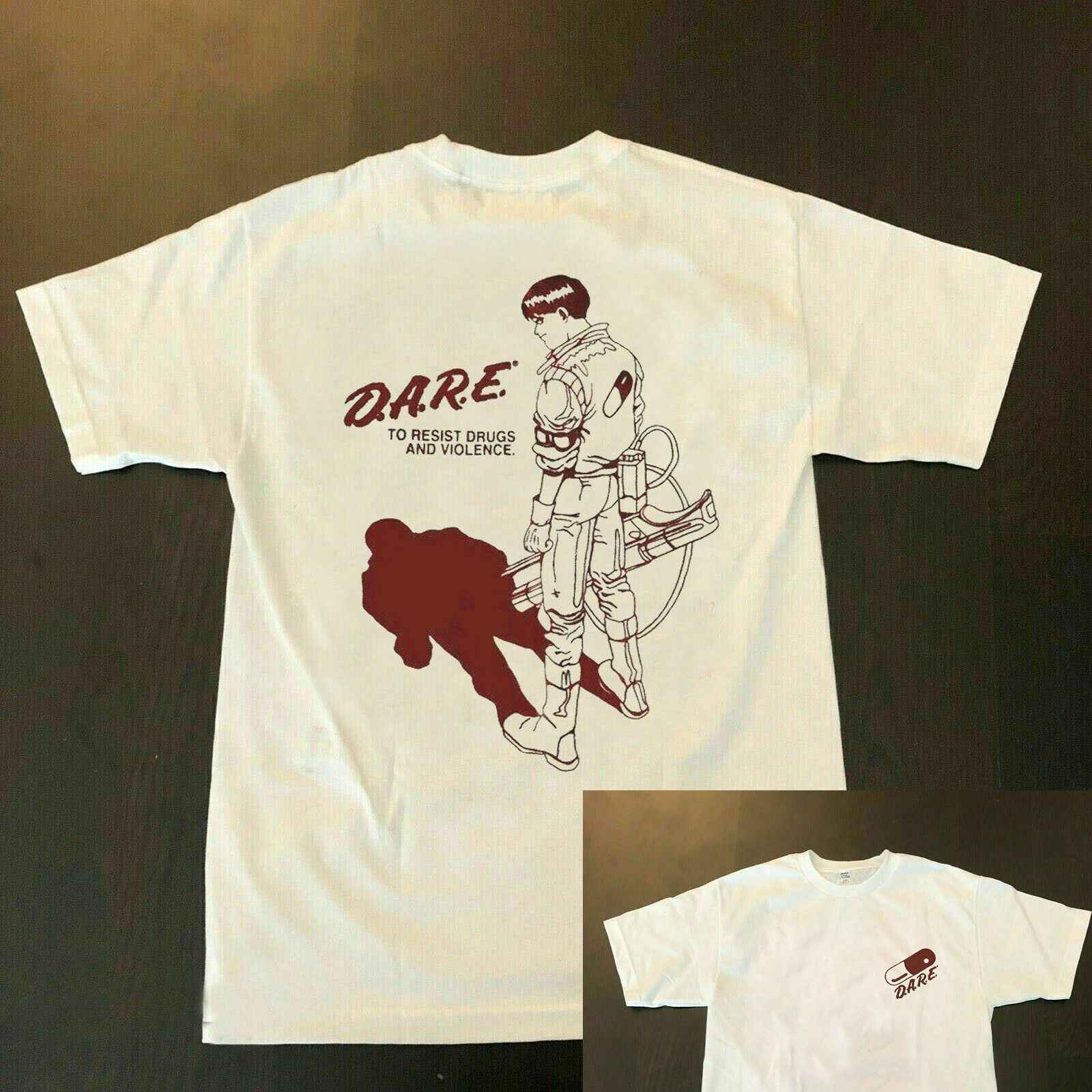 Akira x DARE Rare T Shirt Anime Otomo Vintage Tee Tetsuo Kaneda gildan reprint