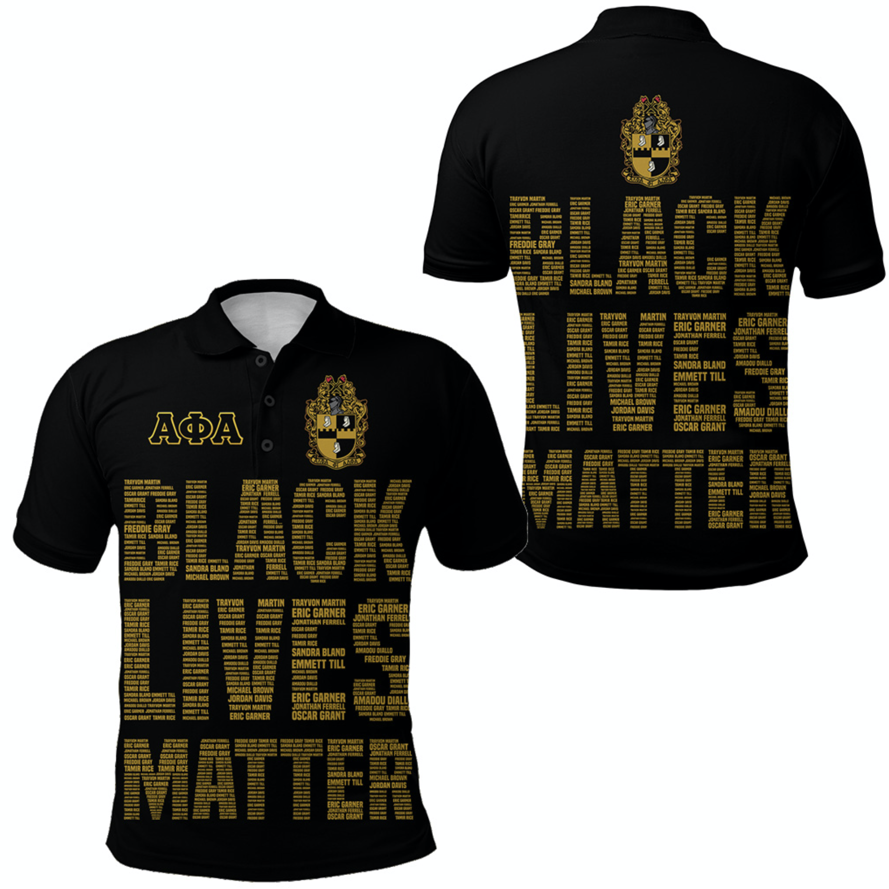 Alpha Phi Alpha Fraternity Polo Shirt Black Lives Matter Lt8