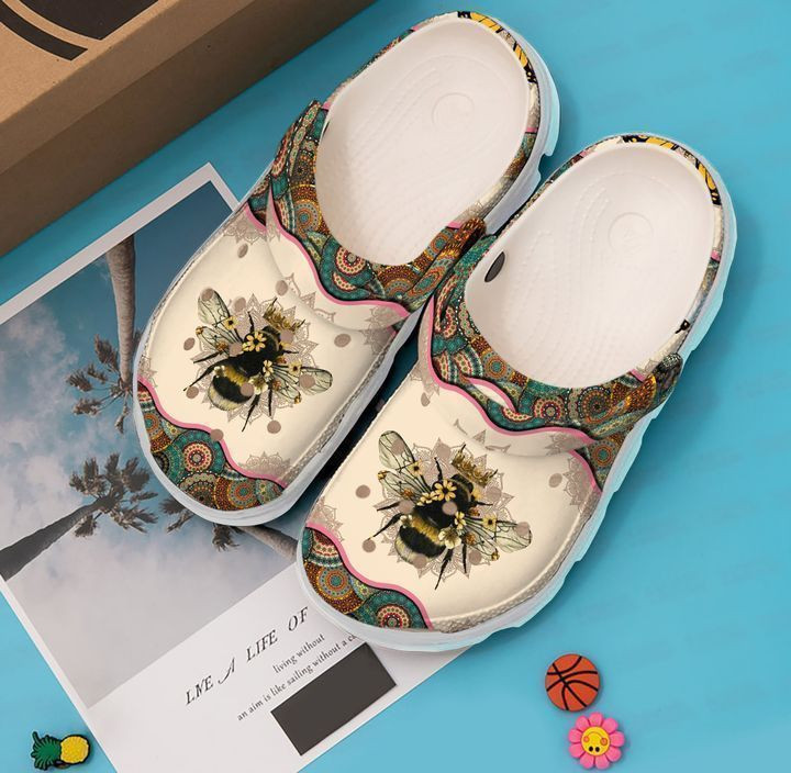 Bee Mandala Classic Clogs Shoes