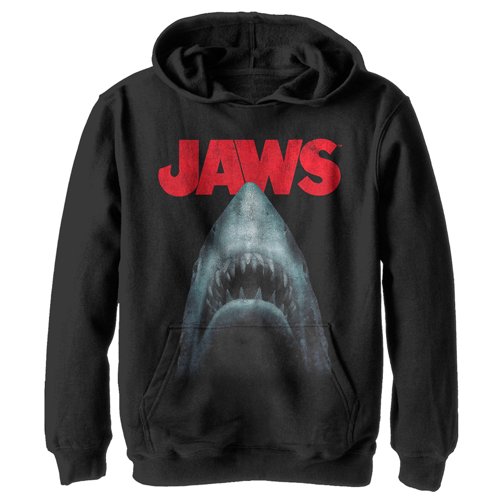 Boy’S Jaws Shark Teeth Poster Pull Over Hoodie