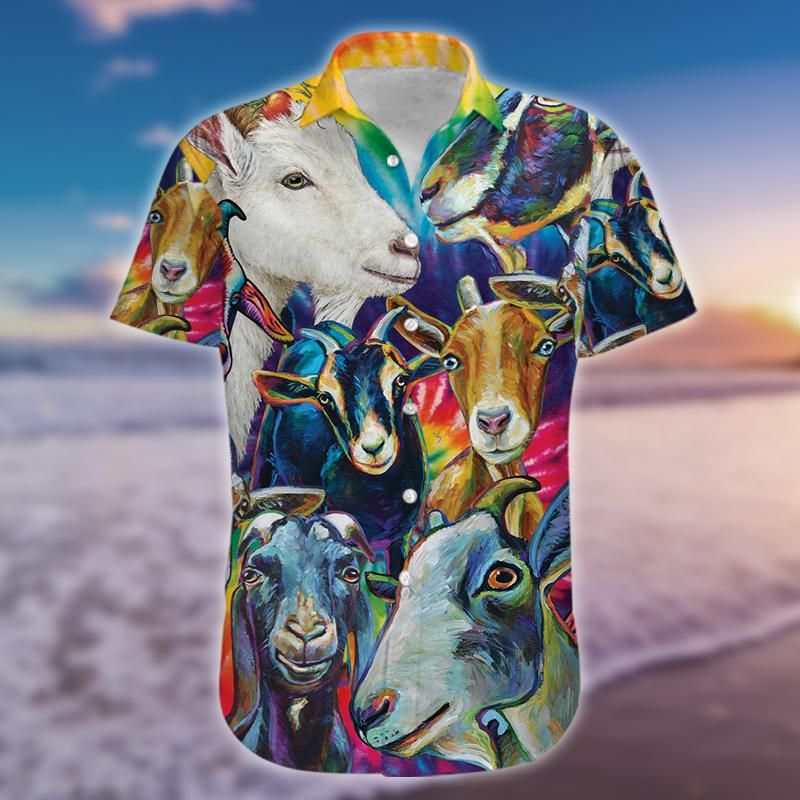 Felacia Colorful Goat Art Farmer Unisex Hawaiian Ha44711