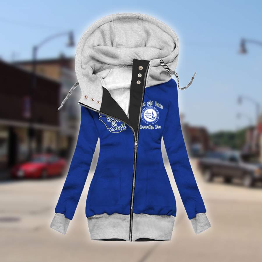 Zeta Phi Beta fleece sleeve zipper hoodie outerwear 3