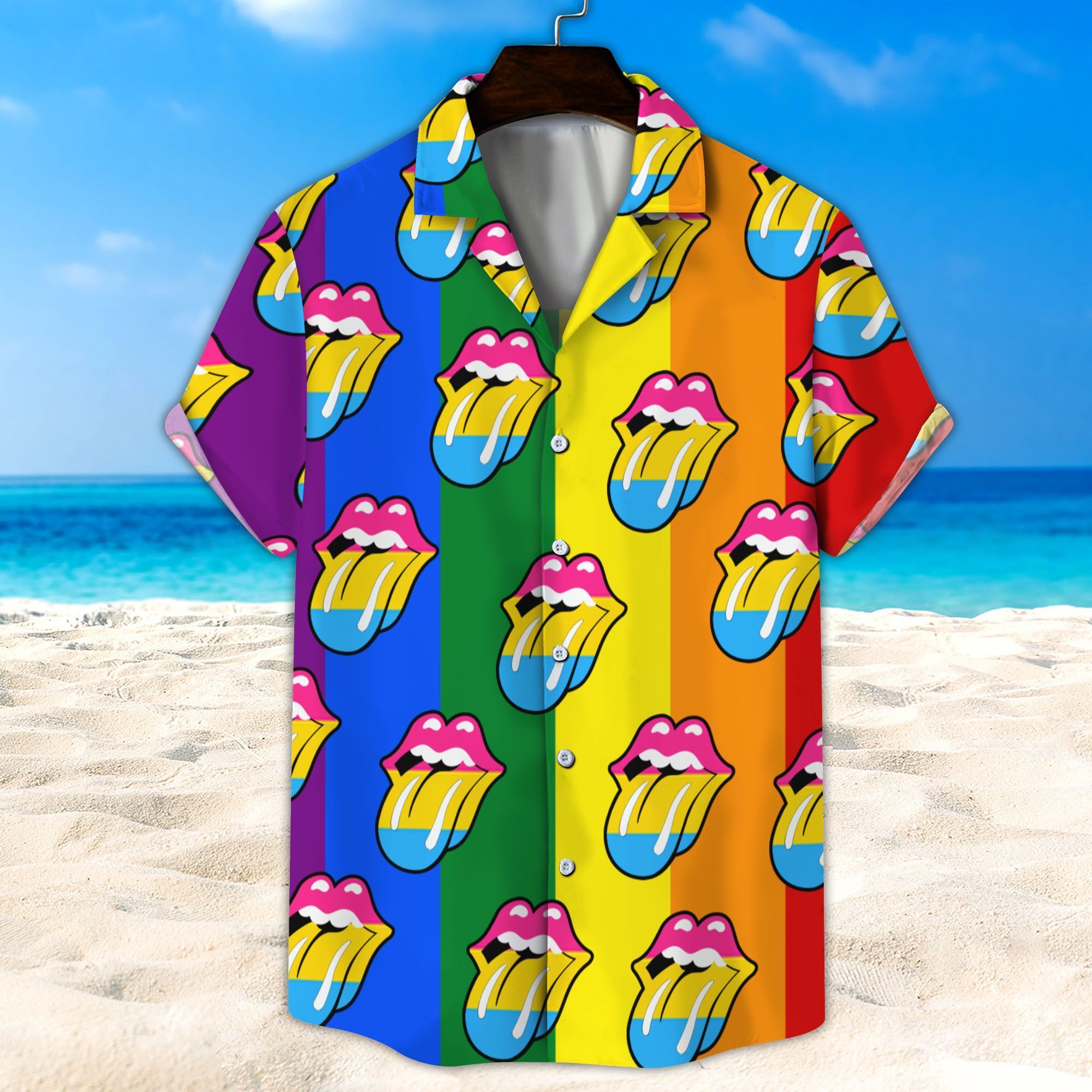 Lgbt Hawaiian Pansexual Lip Unisex Hawaiian Shirt Beach Short Ha36711