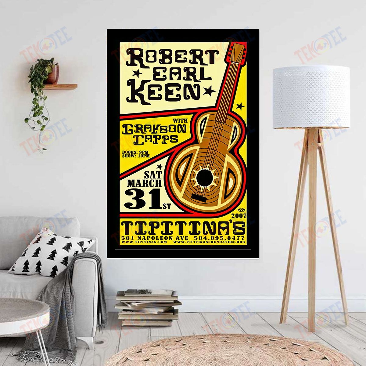 Canvas Painting Guitar Robert Eart Keen Decor Wall Art Wall Art Home Decoration