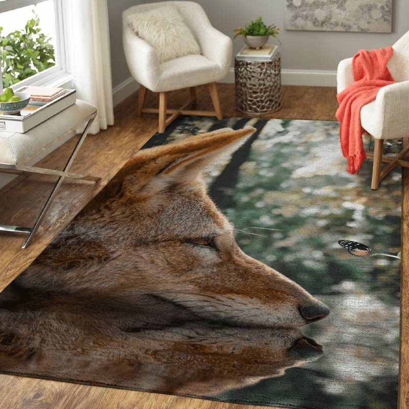 The Fox and The Butterfly – Animals Area Rug Carpet