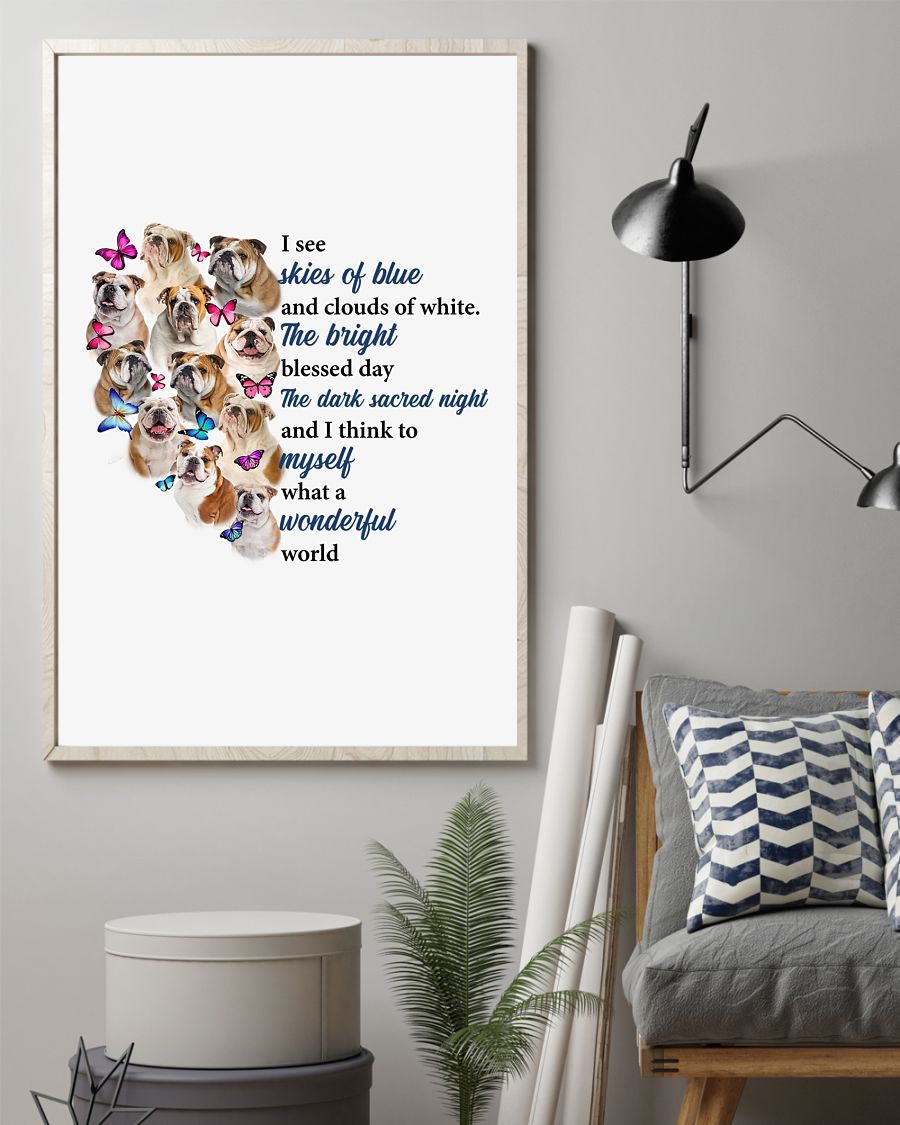 Bulldog What A Wonderful World Dog Mom Canvas And Poster | Wall Decor Visual Art | Mother’S Day Gift