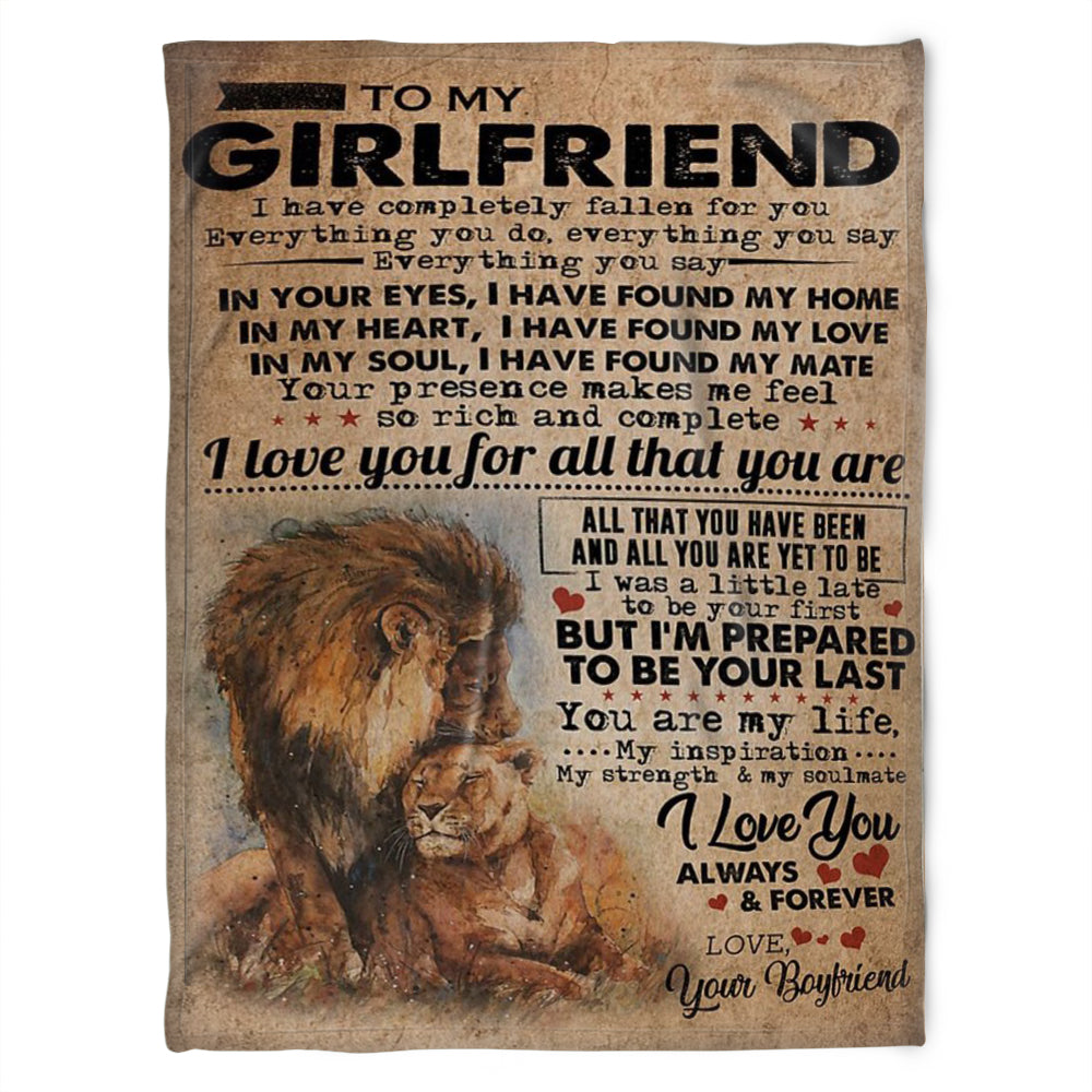 To My Girlfriend Blanket. I Love You For All That You Are. Gift For Girlfriend  Family Home Decor Bedding Couch Sofa Soft And Comfy Cozy