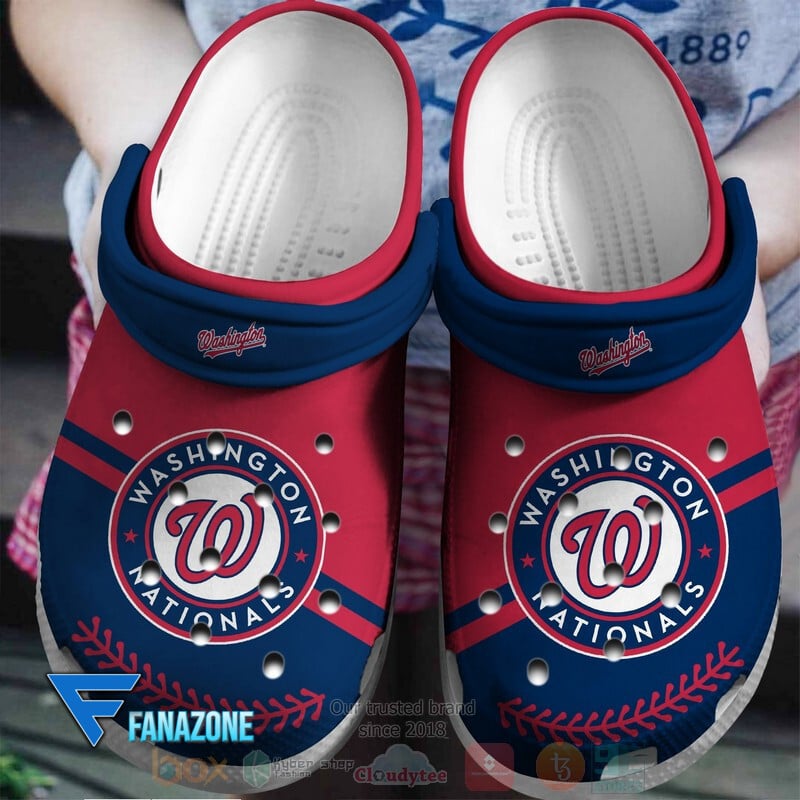 Washington Nationals Red-Navys MLB Sport Crocs Clogs Crocband Shoes Comfortable For Men Women and Kids