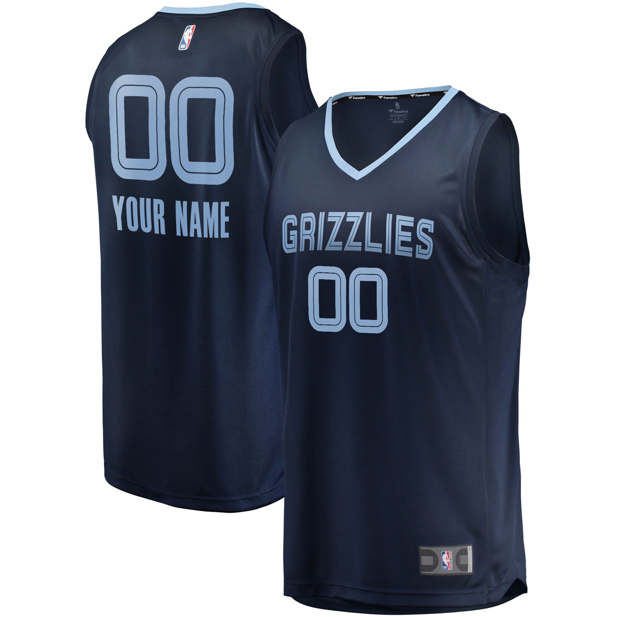 Memphis Grizzlies Youth Fast Break Custom Jersey Navy – Icon Edition