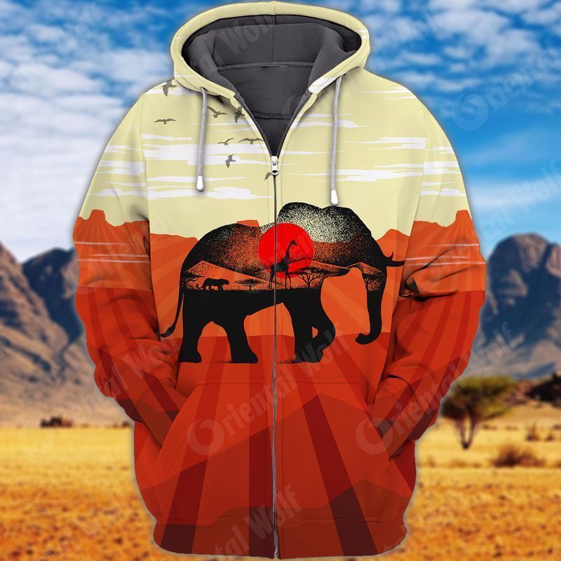 Save The Elephant  For Men And Women 3D Hoodie Zip Hoodie Y97