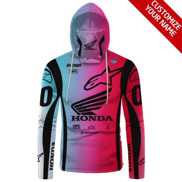 Gift For Racing Lover Honda Racing Motorsports Personalized Bandana Hoodie Hg