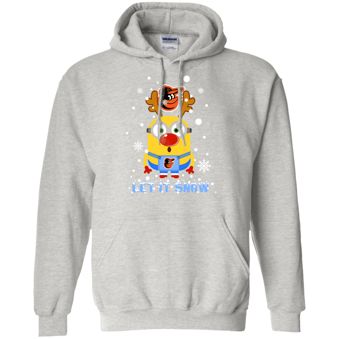 Buy Minion Baltimore Orioles  Ugly Christmas Sweaters Let It Snow Hoodie