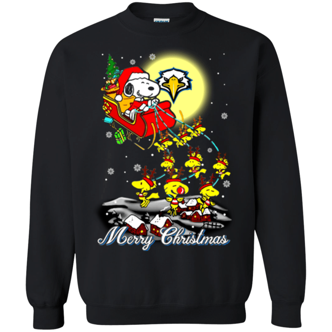 Blithesome Morehead State Eagles Ugly Christmas Sweaters Santa Claus With Sleigh And Snoopy Sweatshirts