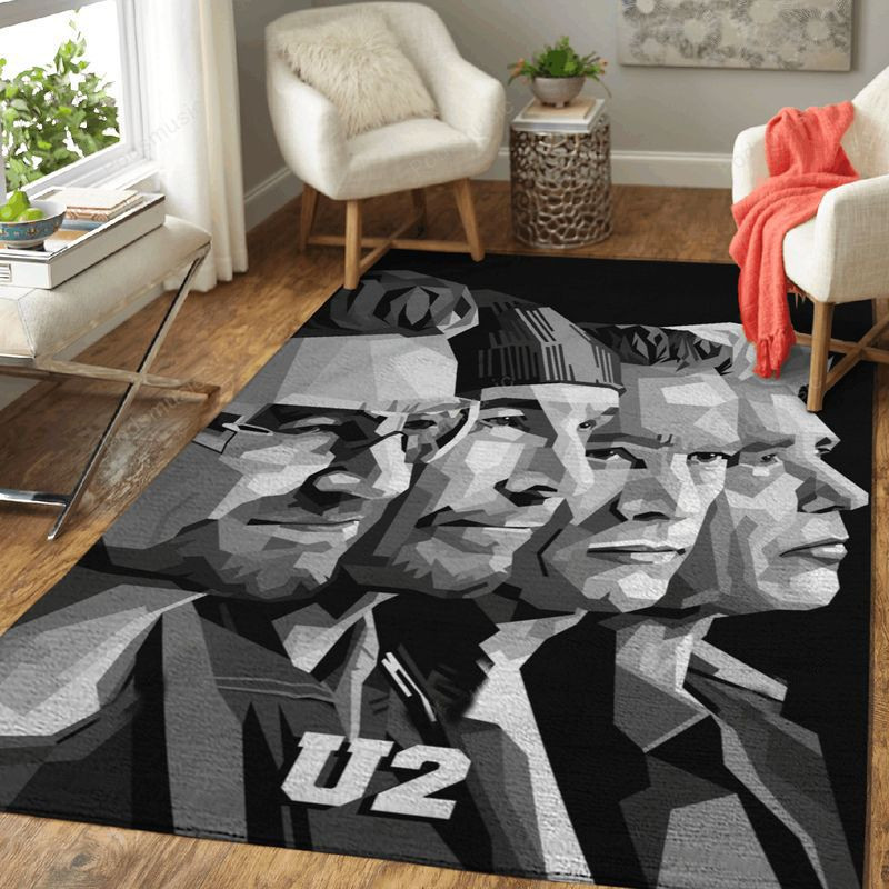 U2 Band Legendary Music Art Area Rug Living Room Rug Home Decor Floor Decor