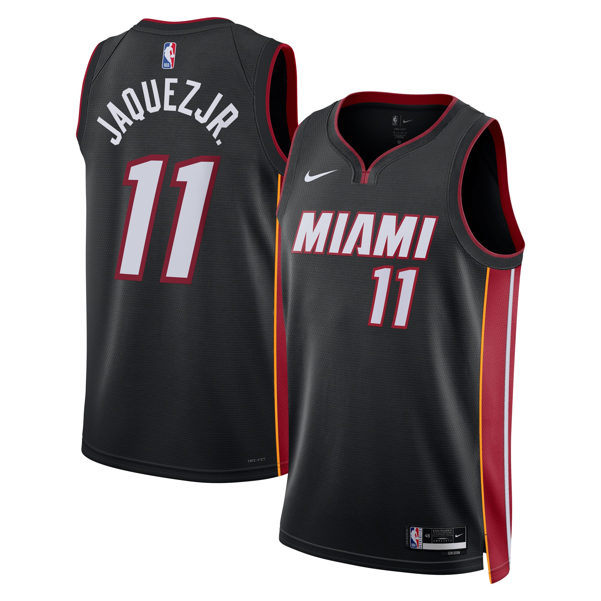 Miami Heat Icon Edition Swingman Jersey – Black – Jaime Jaquez Jr. – Unisex