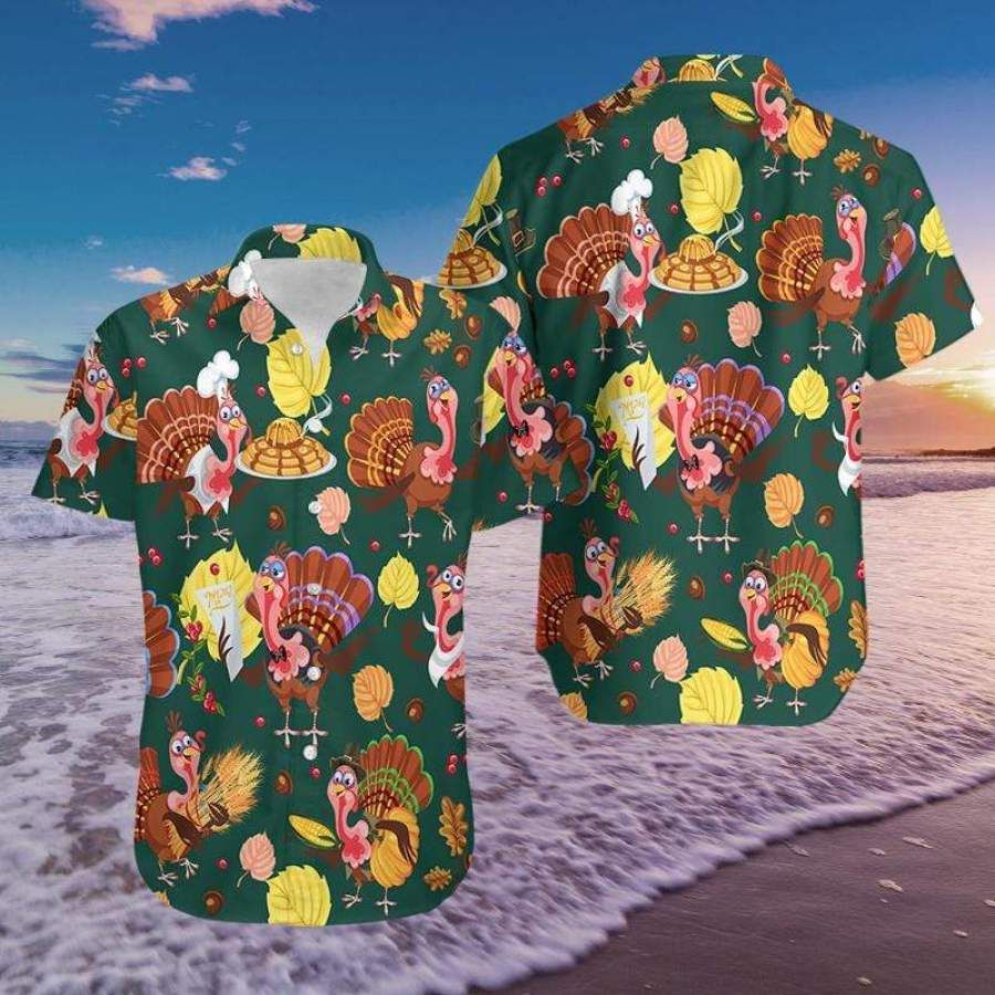 Hawaii Aloha Shirts Funny Chef Turkeys Thanksgiving Ha42055