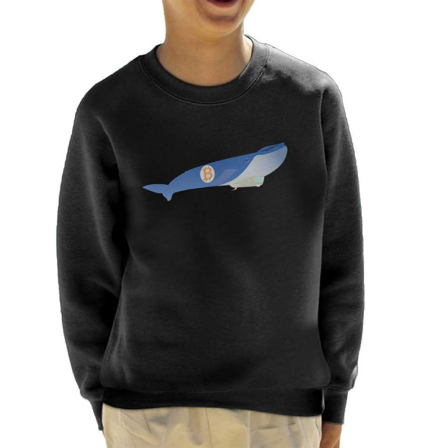 Bitcoin Whale Blimp Flying High Kid’s Sweatshirt