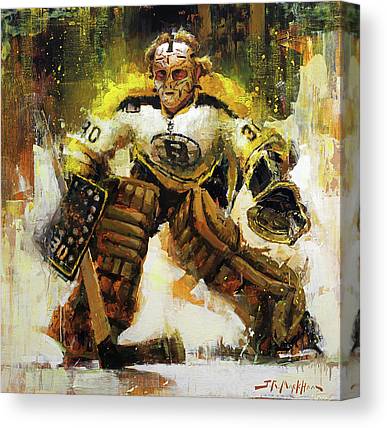 Gerry Cheevers Boston Bruins J Markham Canvas Print