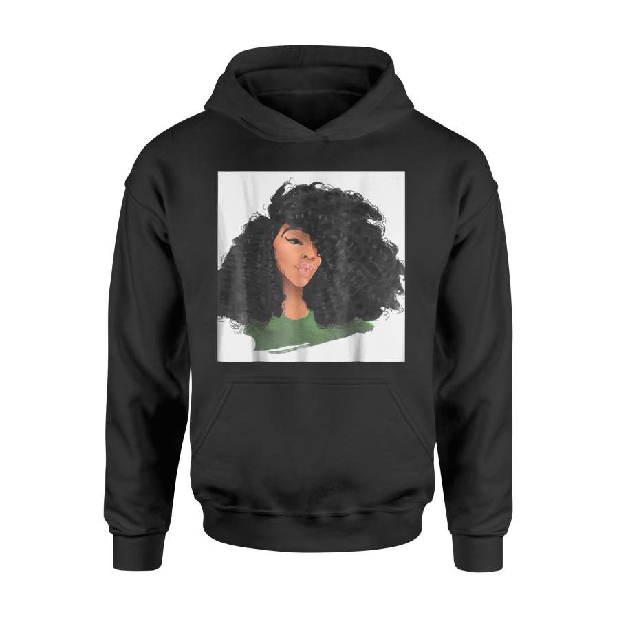 Black Girl African Queen Cartoon Anime Women Hoodie