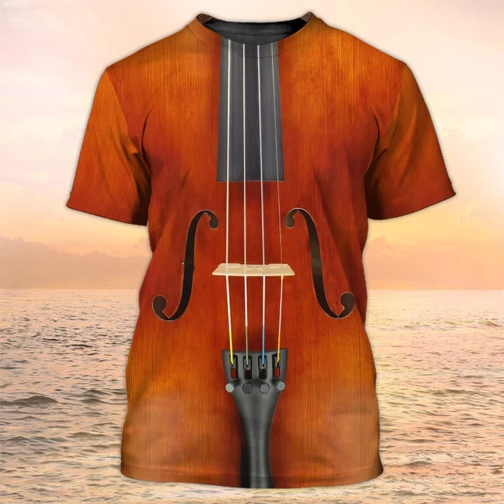 Cello T Shirt, Violoncelle Tshirts, Mens Guitar 3D Shirts