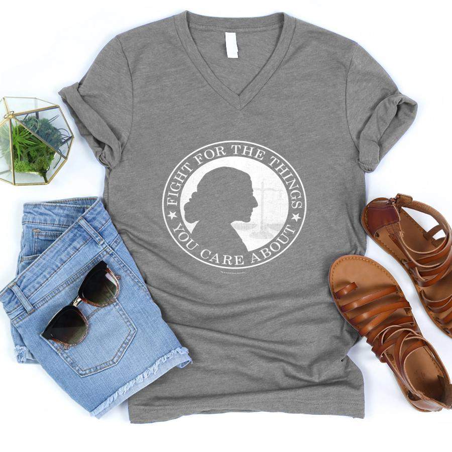 Fight For The Things You Care About Ruth Bader Ginsburg  V-Neck