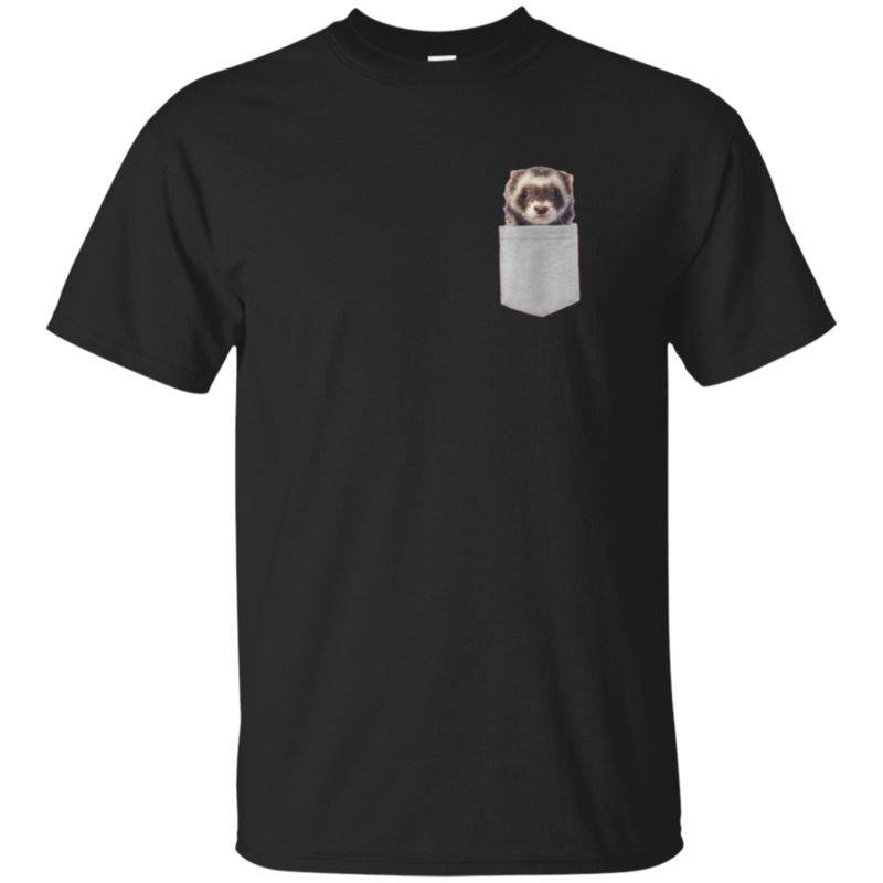 Animal In Your Pocket Funny Cute Ferret Peeking Out T Shirt