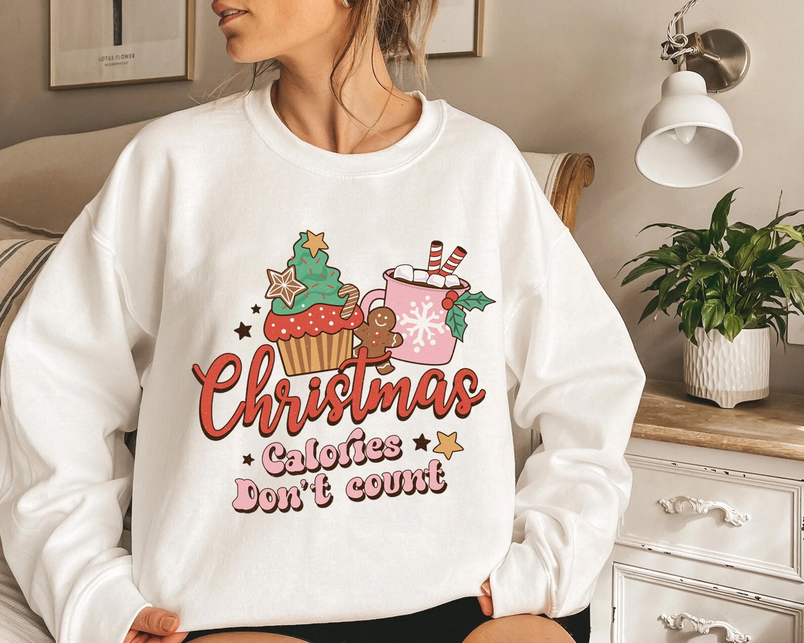 Christmas Calories Don’t Count Sweater, Funny Christmas Sweatshirt, Christmas Sweater, Christmas Gift, Holiday Crewneck, Winter Sweater