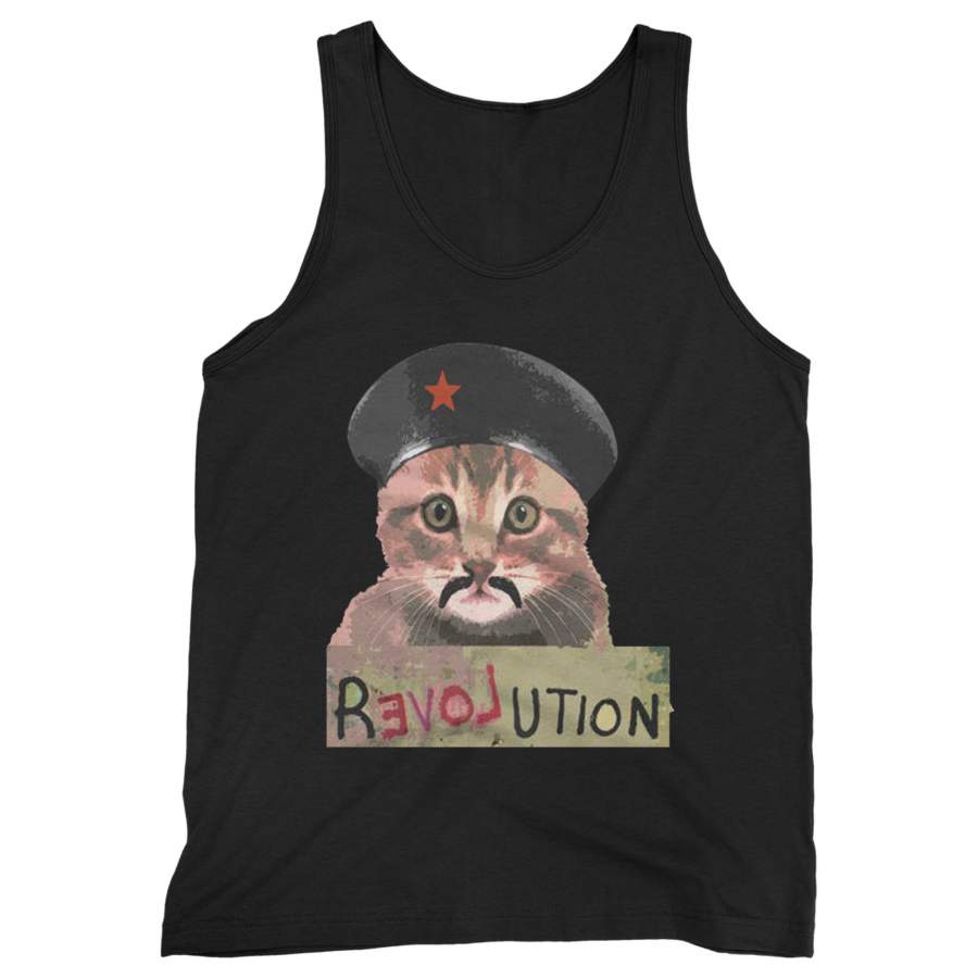 Revolution Love Kitten Funny Che Guevara Cat Activist Man’s Tank Top